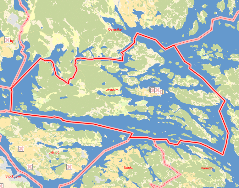 Karta över Vaxholm