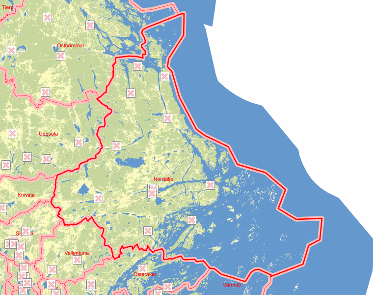 Karta över Norrtälje