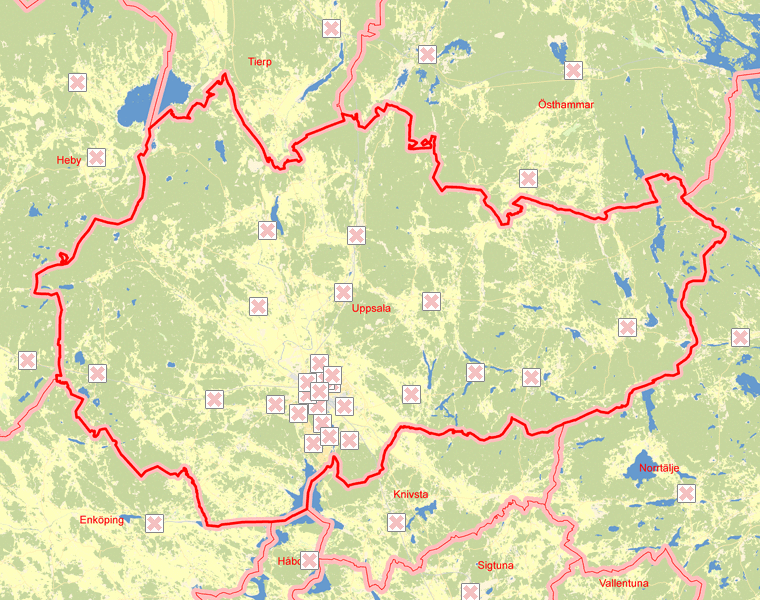 Karta över Uppsala