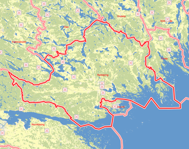 Karta över Nyköping