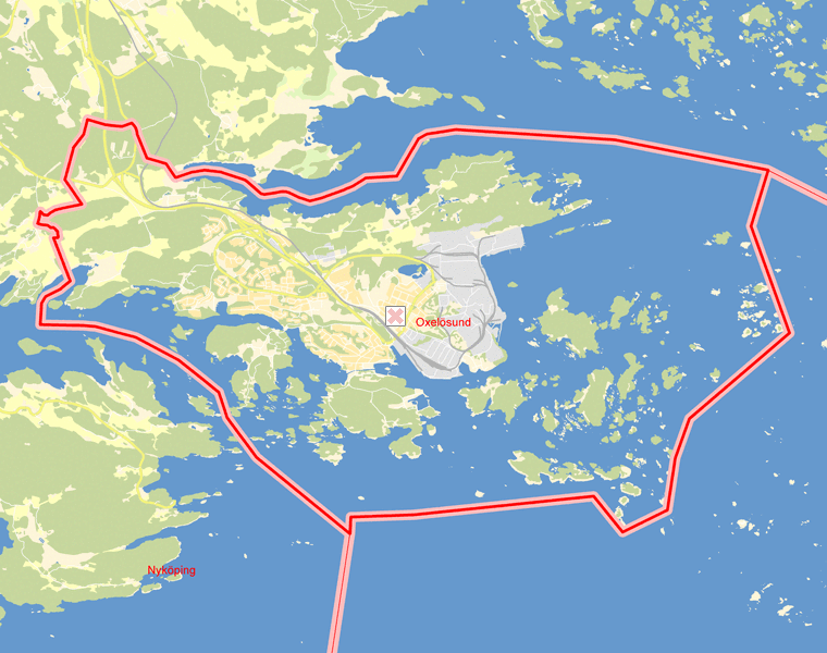 Karta över Oxelösund