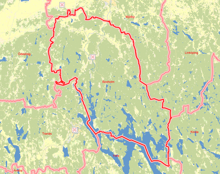 Karta över Boxholm