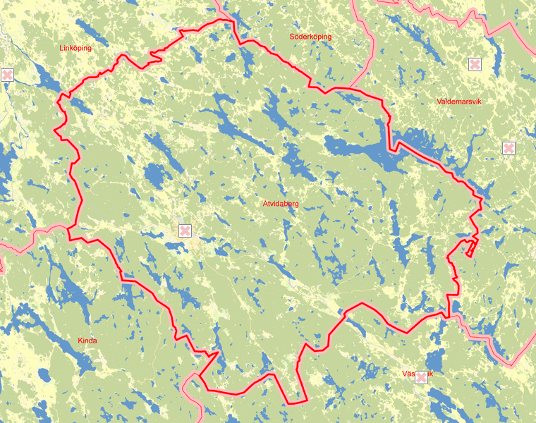 Karta över Åtvidaberg