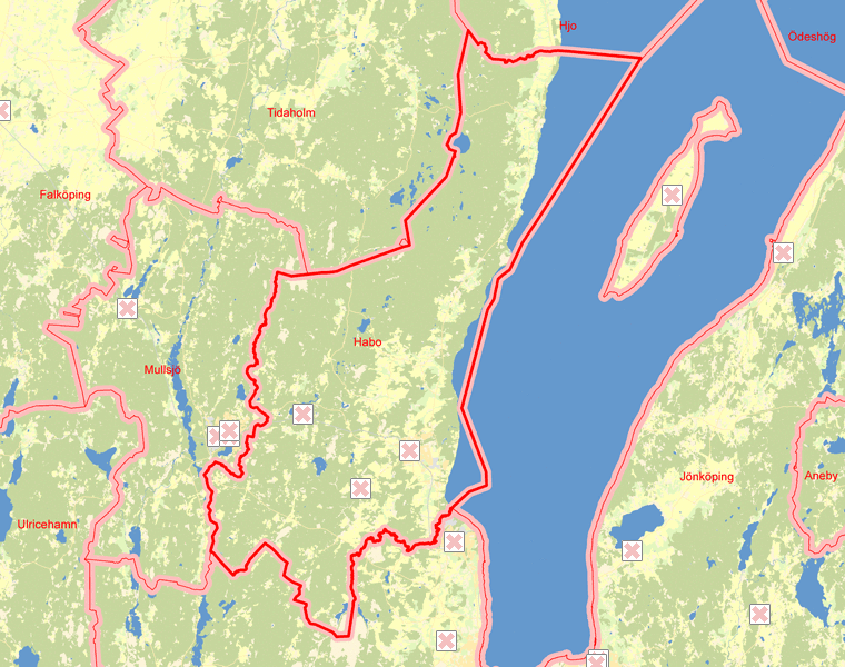 Karta över Habo