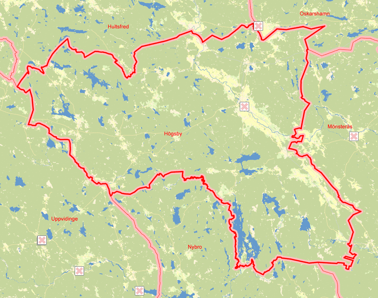 Karta över Högsby