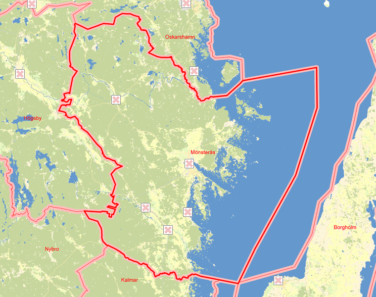 Karta över Mönsterås