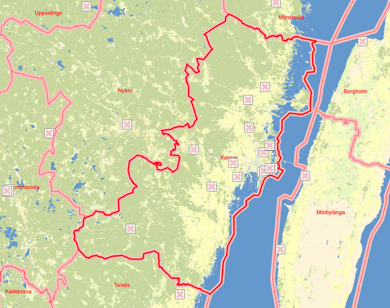 Karta över Kalmar