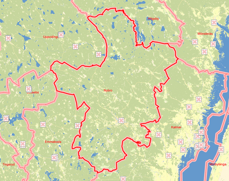 Karta över Nybro