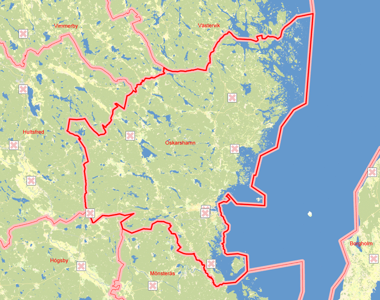 Karta över Oskarshamn