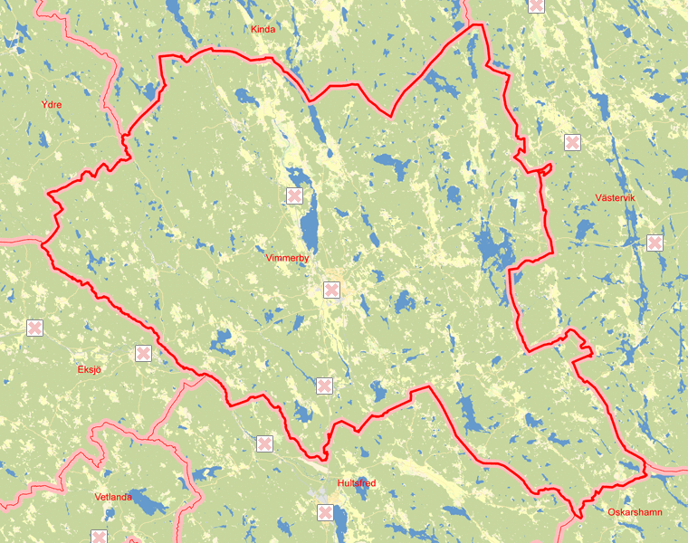 Karta över Vimmerby