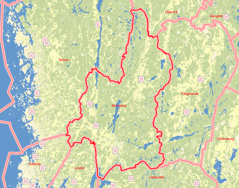 Karta över Munkedal