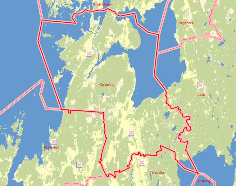 Karta över Gullspång
