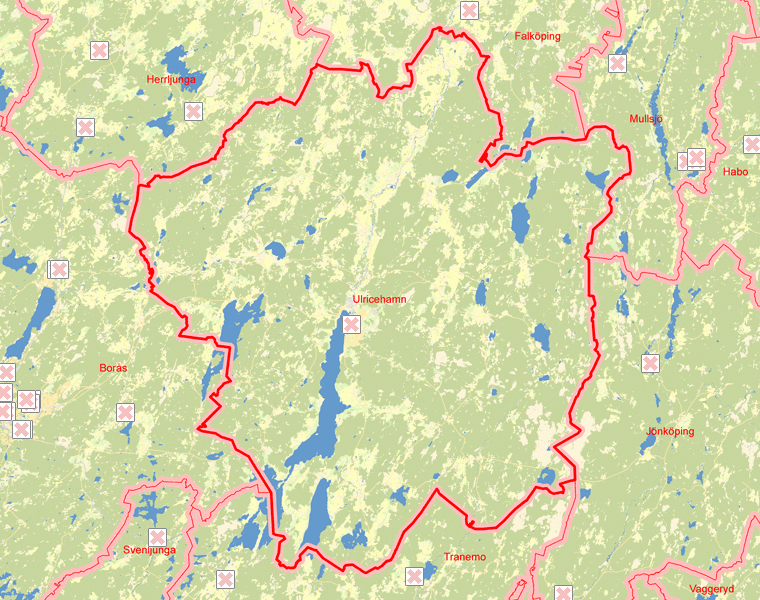 Karta över Ulricehamn