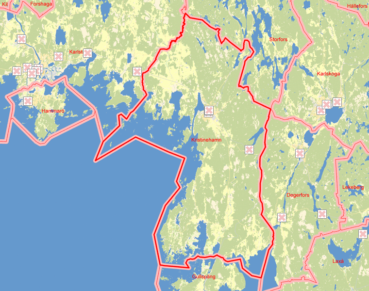 Karta över Kristinehamn