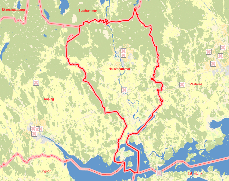 Karta över Hallstahammar