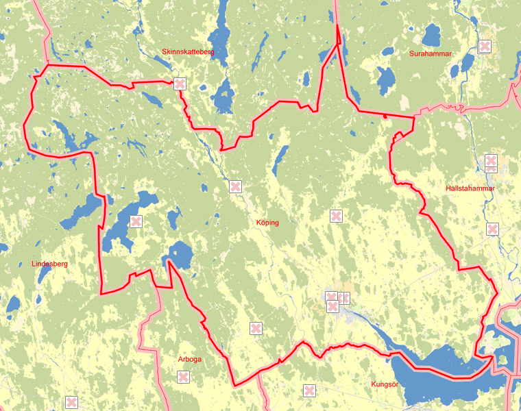 Karta över Köping
