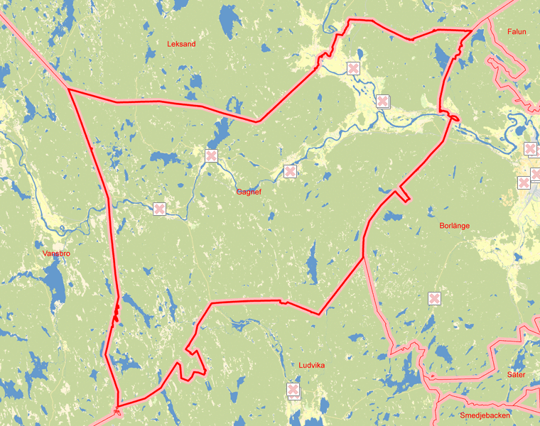 Karta över Gagnef