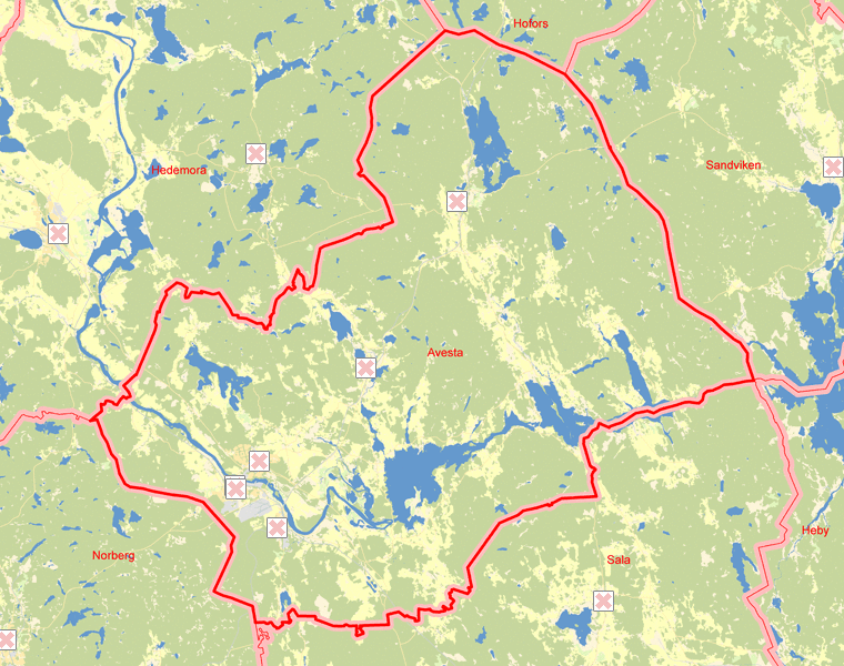 Karta över Avesta