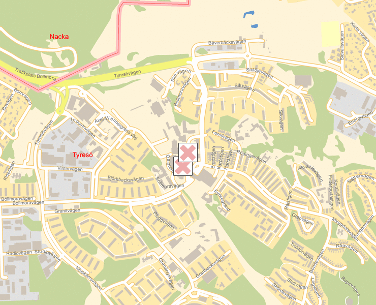 Karta över Tyresö
