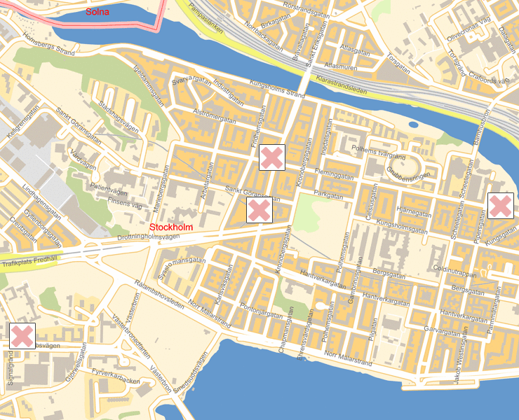 Karta över Stockholm