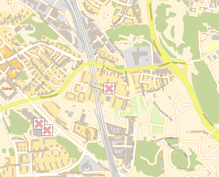 Karta över Solna