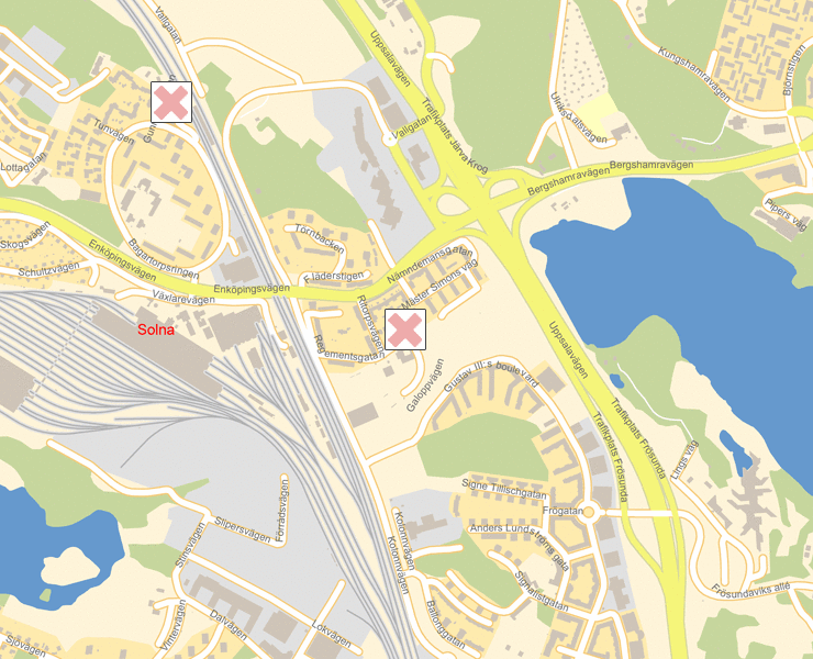 Karta över Solna