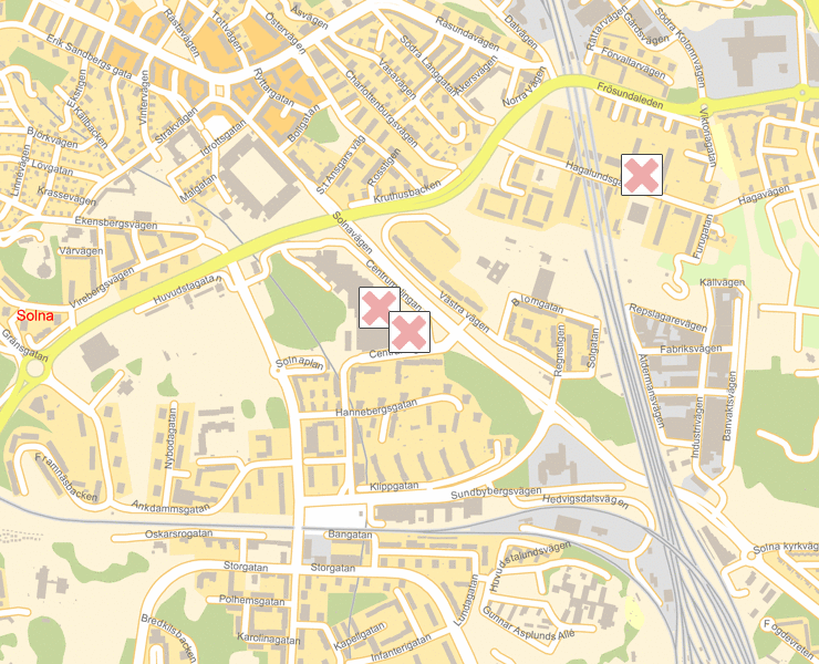 Karta över Solna