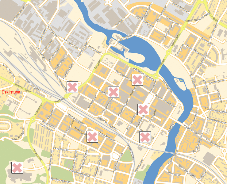 Karta över Eskilstuna