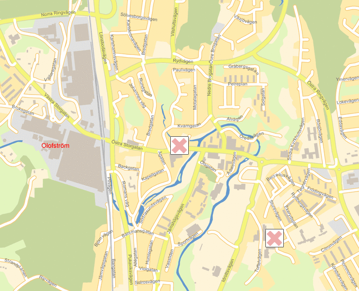 Karta över Olofström