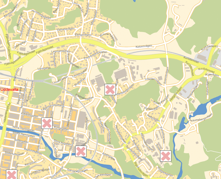 Karta över Uddevalla