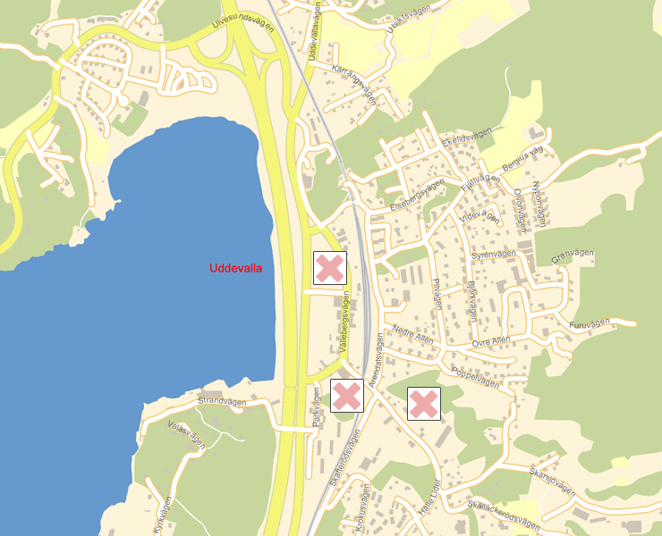 Karta över Uddevalla