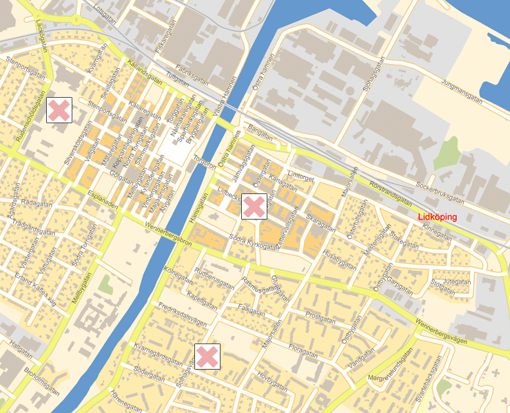 Karta över Lidköping