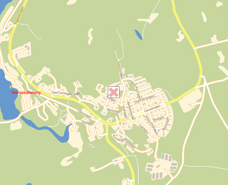 Karta över Skinnskatteberg