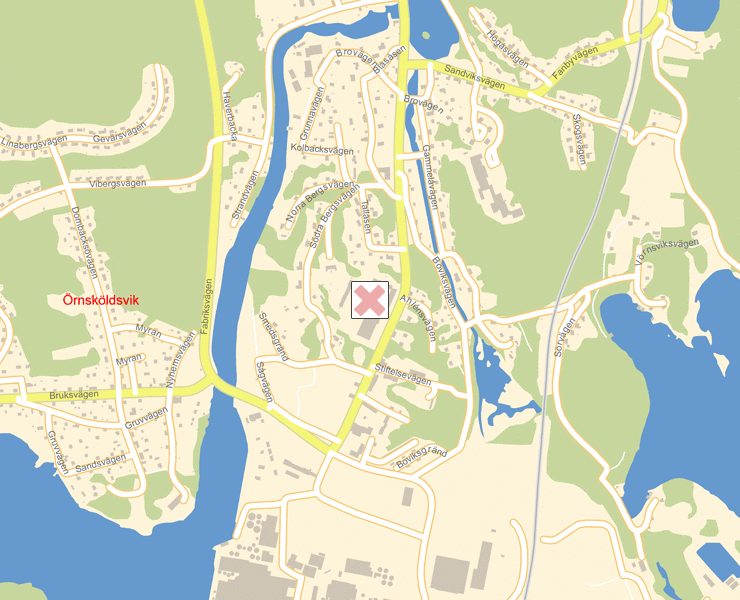 Karta över Örnsköldsvik