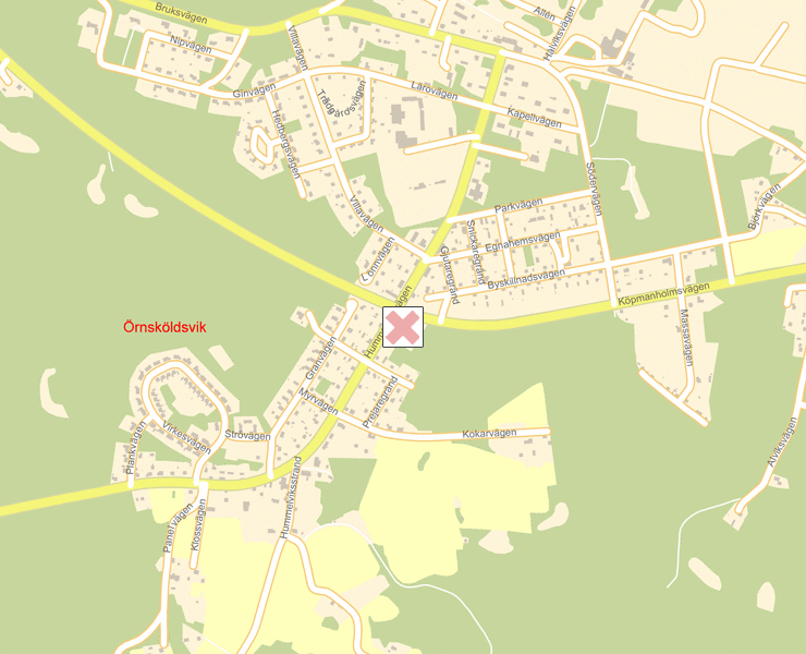 Karta över Örnsköldsvik