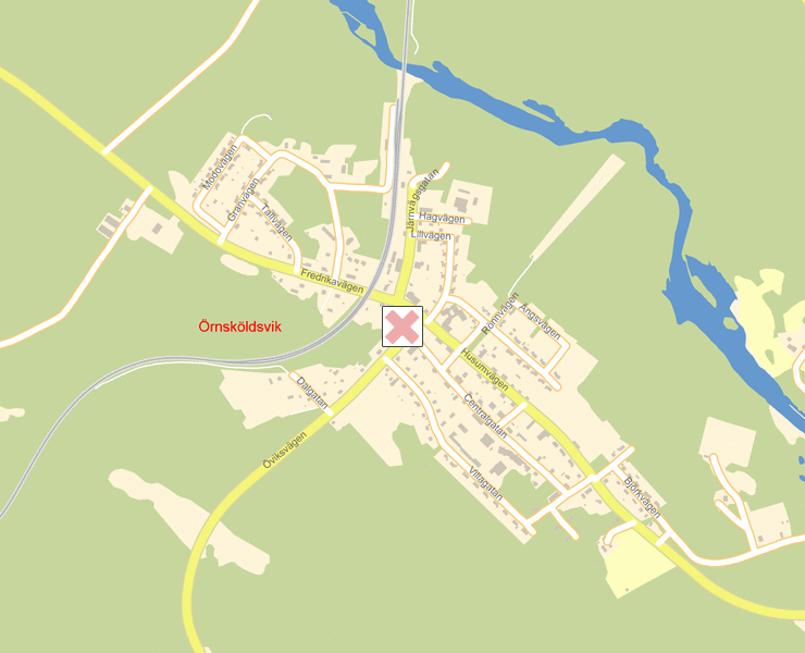 Karta över Örnsköldsvik