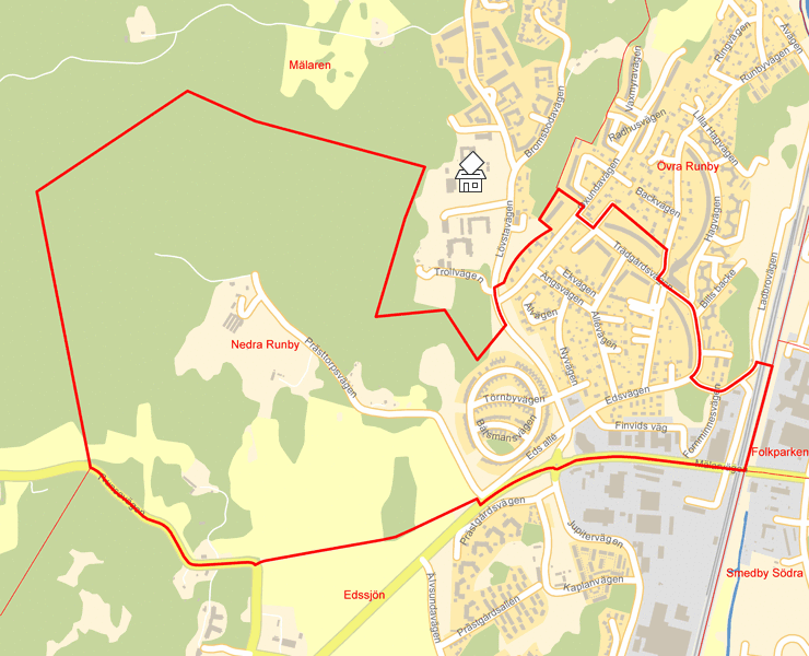 Karta över Nedra Runby