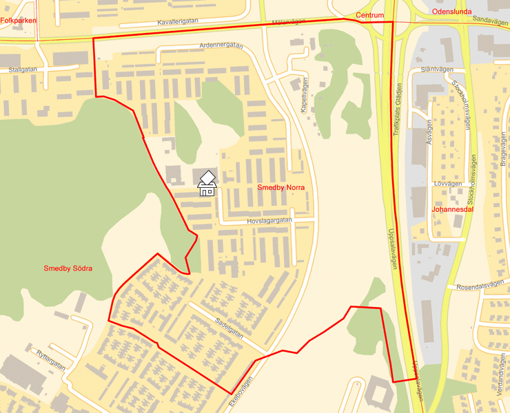 Karta över Smedby Norra