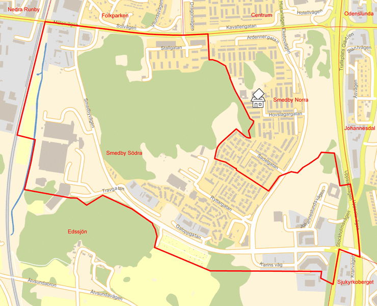 Karta över Smedby Södra