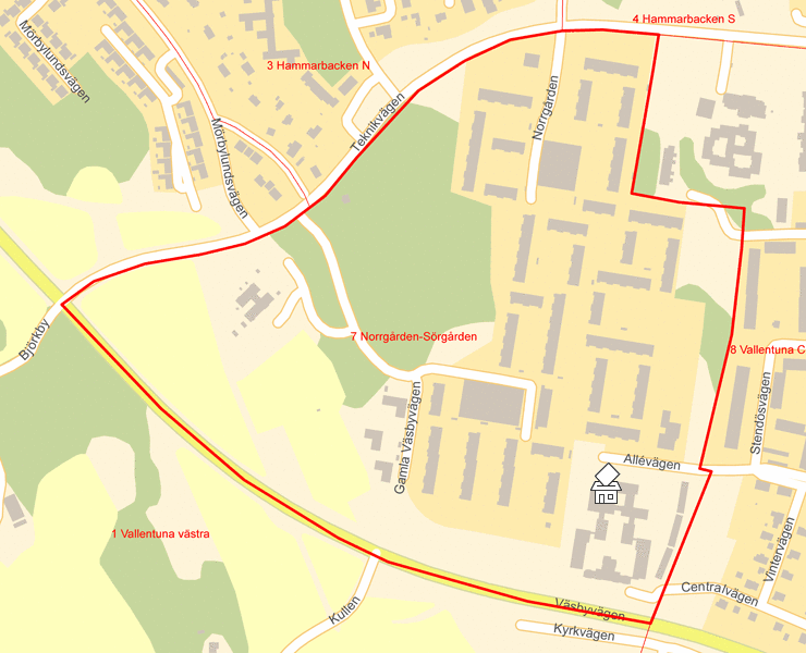 Karta över 7 Norrgården-Sörgården