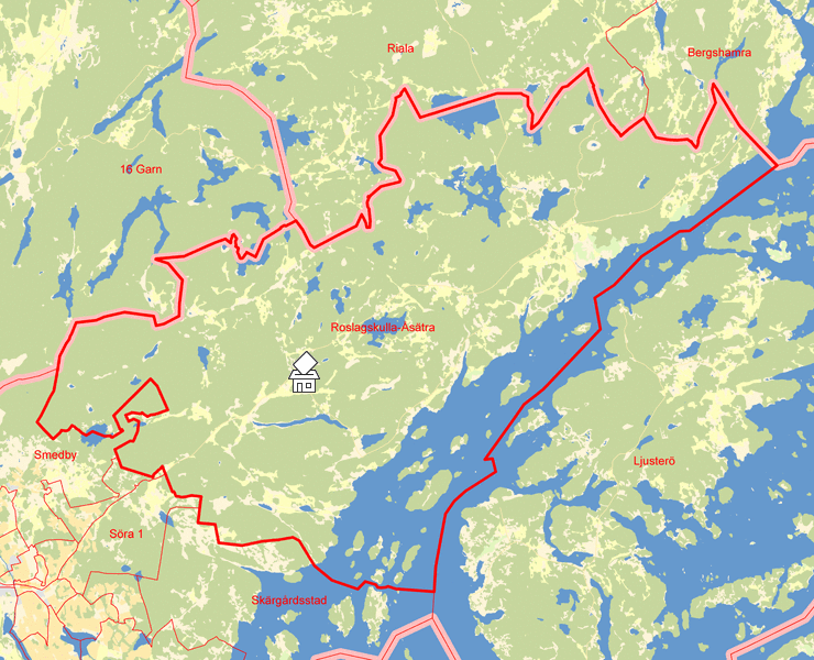 Karta över Roslagskulla-Åsätra