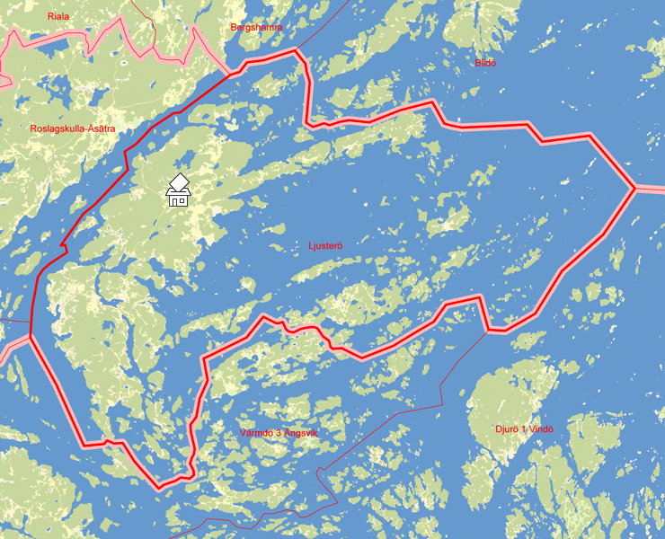 Karta över Ljusterö