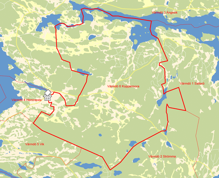 Karta över Värmdö 6 Kopparmora