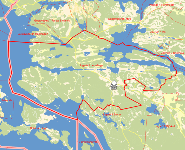 Karta över Ingarö 1 Lemshaga