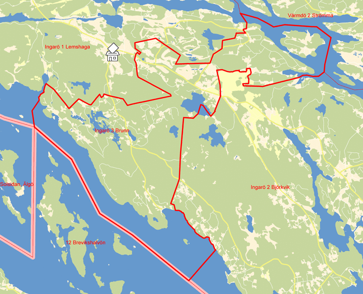 Karta över Ingarö 3 Brunn