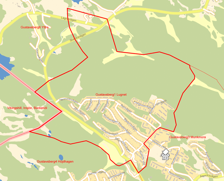 Karta över Gustavsberg1 Lugnet