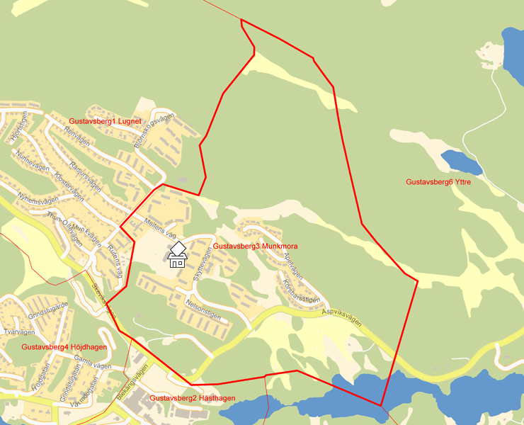 Karta över Gustavsberg3 Munkmora