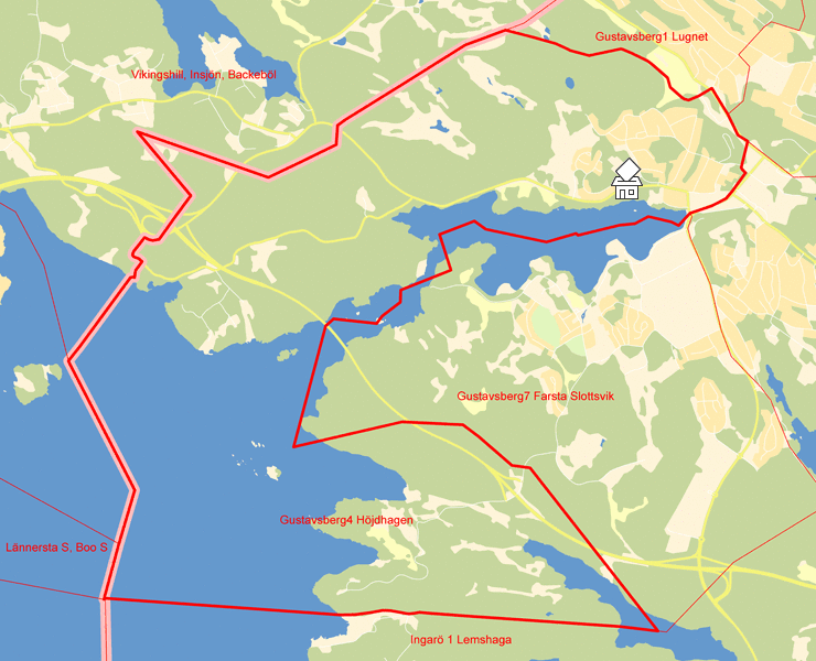 Karta över Gustavsberg4 Höjdhagen