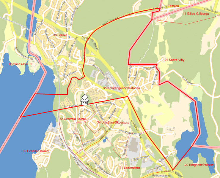 Karta över 35 Kolarängen/Villastaden