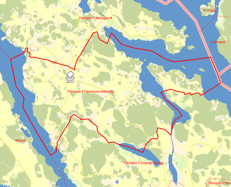 Karta över Färingsö 2 Färentuna Hilleshög